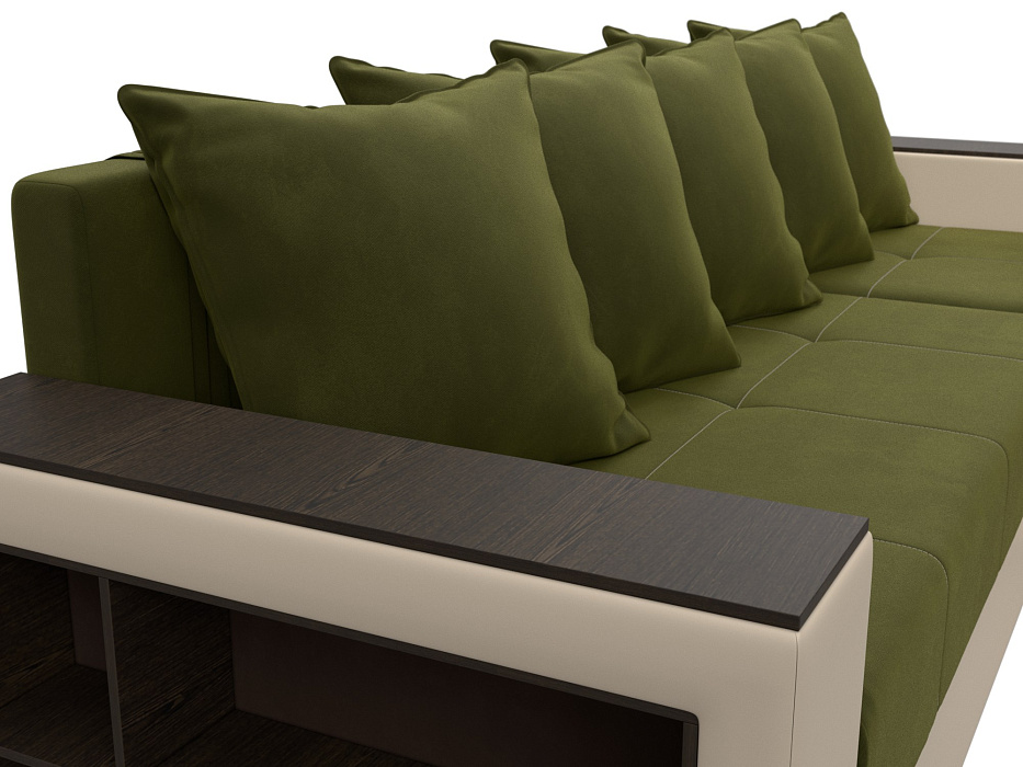 Диван угловой Дубай Лайт угол универсальный (зеленый;бежевый)
