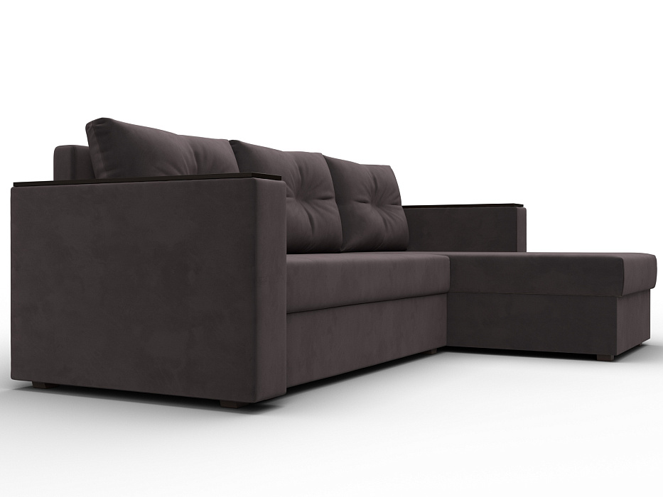 Диван угловой Атланта без стола универсальный угол (seven 727 коричневый)