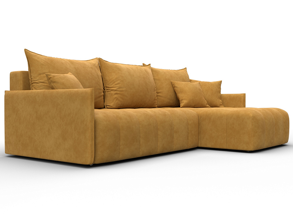 Диван угловой Лига-054 НПБ угол универсальный (brut 10 желтый)