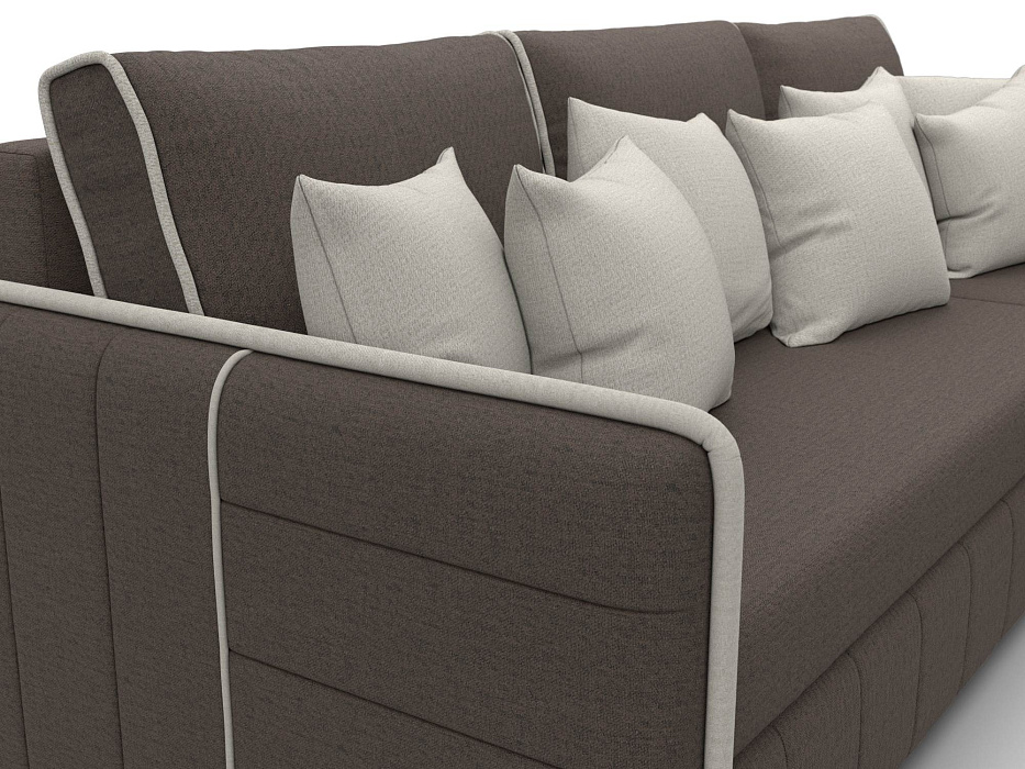 Диван угловой Лига-078 угол универсальный (амур 05 коричневый/амур 02 бежевый)