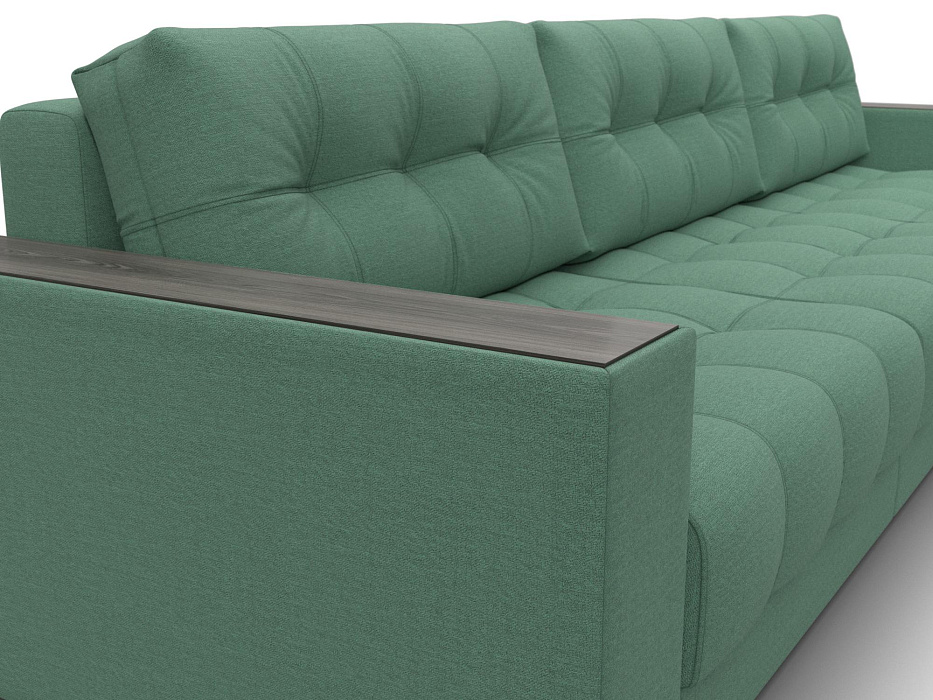 Диван угловой с декором Лига-049 НПБ Лонг (амур 11 зеленый)