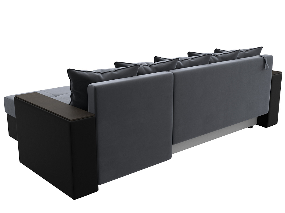 Диван угловой Дубай Лайт угол универсальный (серый;черный)