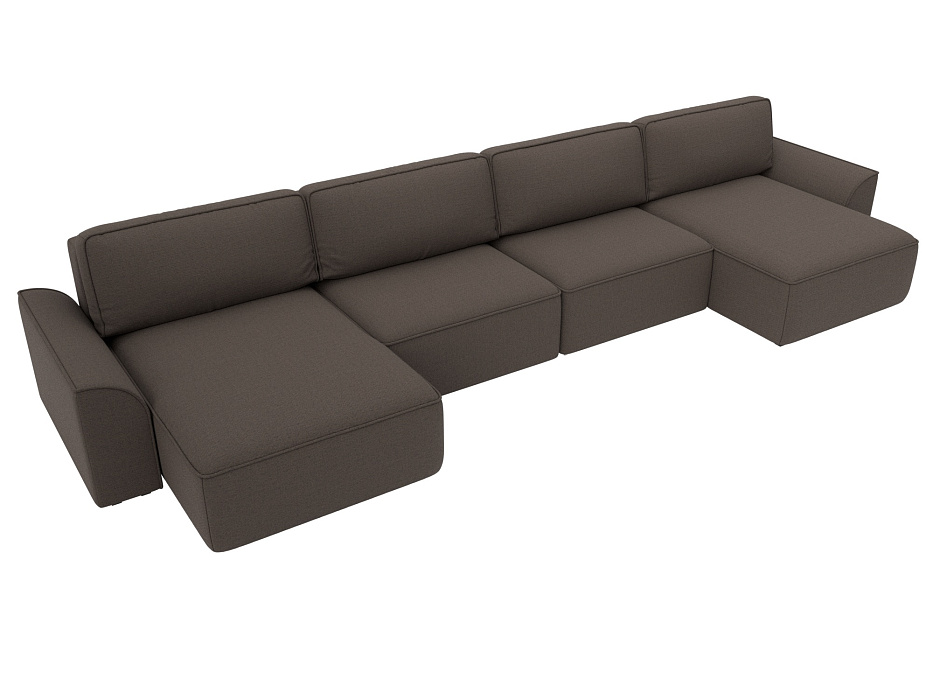 Диван П-образный Лига-048 НПБ лонг (амур 05 коричневый)