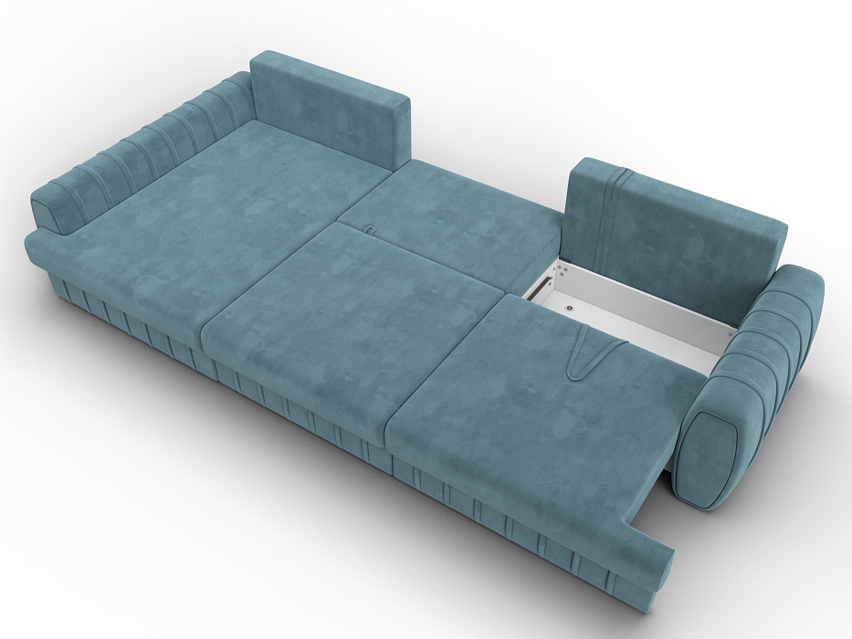 Диван угловой Лига-057 НПБ Лонг угол левый (seven 113 бирюзовый)