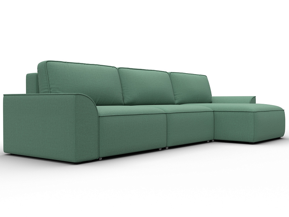 Диван угловой Лига-048 НПБ лонг (амур 11 зеленый)