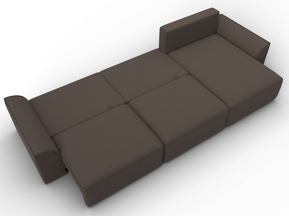 Диван угловой Лига-048 НПБ лонг (амур 05 коричневый)