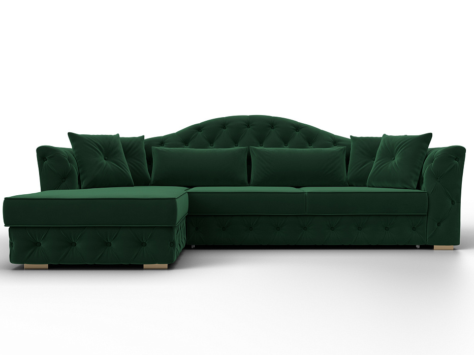 Диван угловой Артис левый угол (seven 626 зеленый)