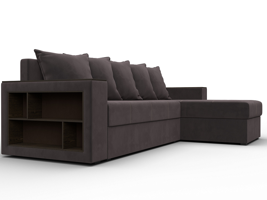 Диван угловой Дубай Лайт угол универсальный (коричневый)