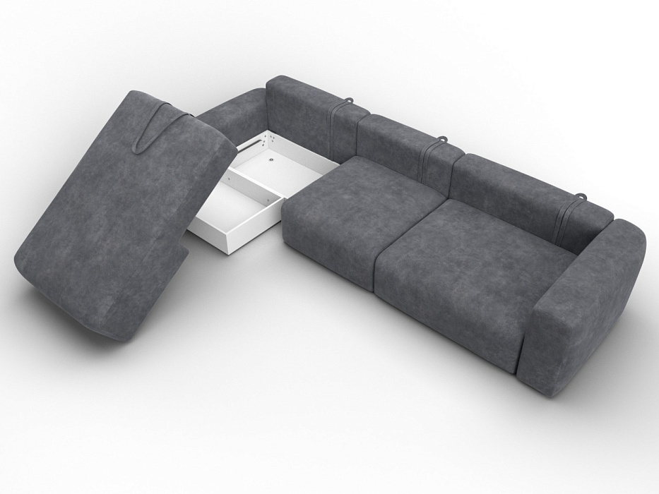 Диван угловой Лига-066 НПБ Лонг угол левый фото в интернет-магазине Лига Диванов