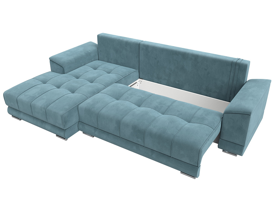 Диван угловой НордСтар левый угол (seven 113 бирюзовый)
