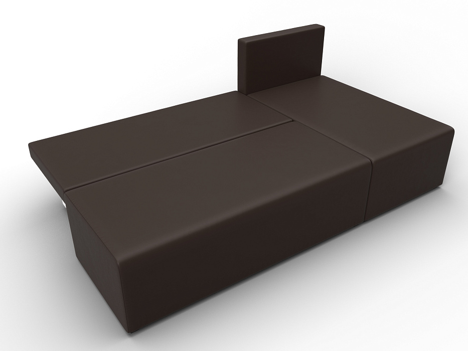 Диван угловой Поло правый угол (коричневый)
