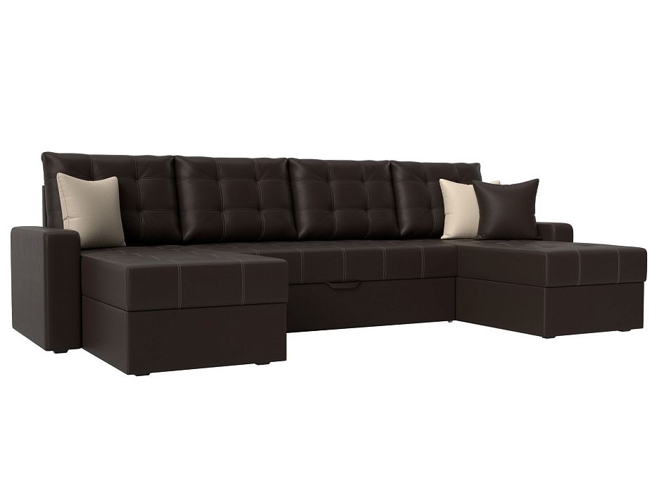 П-образный диван Ливерпуль (коричневый\бежевый цвет)