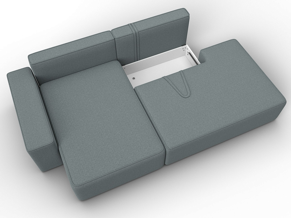 Диван угловой Лига-079 угол левый (амур 07 серый)