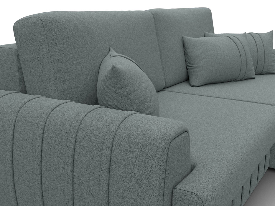 Диван угловой Лига-057 НПБ угол правый (амур 07 серый)