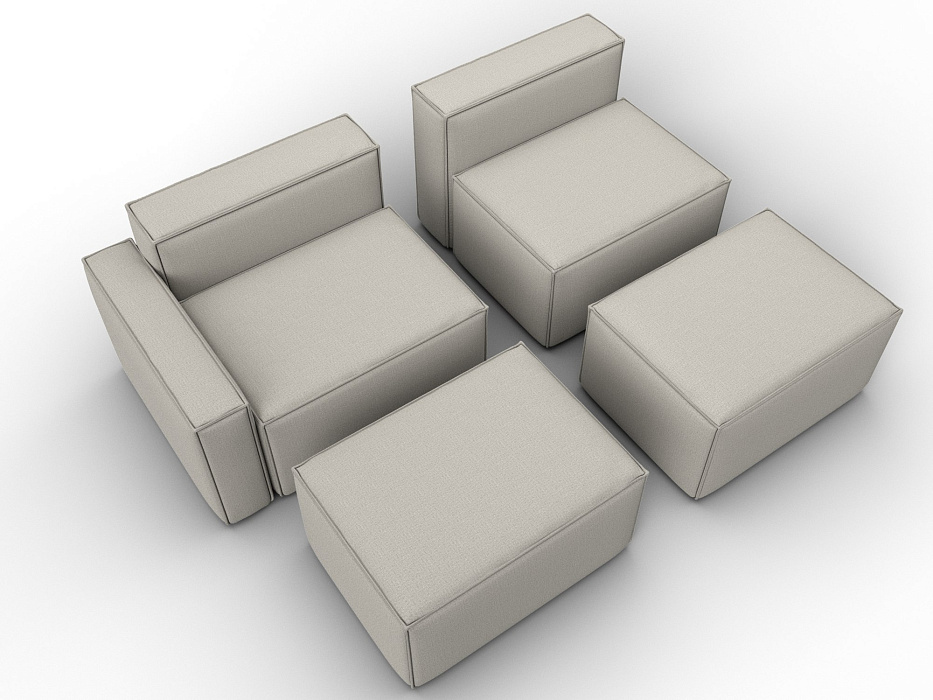 Диван угловой модульный Лига-063 угол левый (амур 02 бежевый)