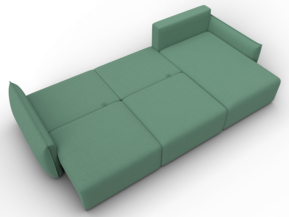 Диван угловой Лига-051 НПБ Лонг угол универсальный (амур 11 зеленый)