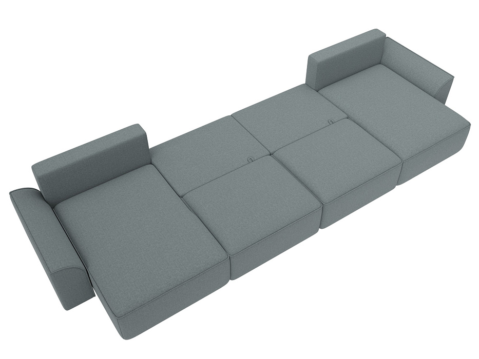 Диван П-образный Лига-048 НПБ лонг (амур 07 серый)