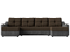 П-образный диван Сенатор (коричневый\серый)