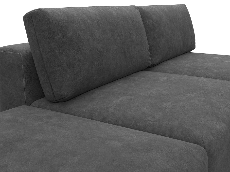 Диван угловой модульный с пуфом Лига-060 НПБ угол универсальный (brut 16 темно-серый)