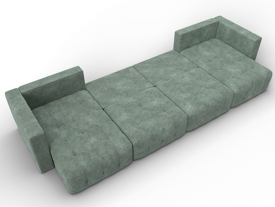 Диван П-образный Лига-052 НПБ Лонг (brut 08 зеленый)