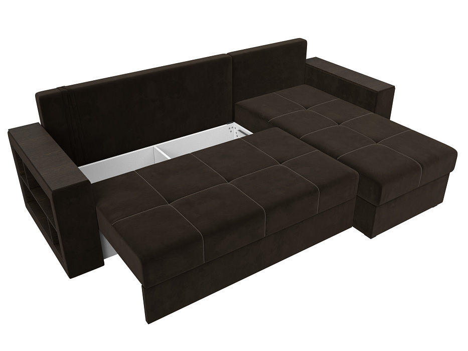 Диван угловой Дубай Лайт угол универсальный (коричневый)