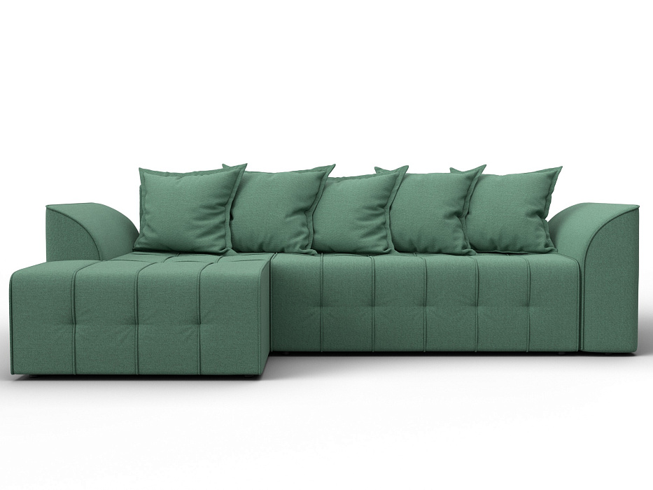 Диван угловой Лига-113 угол левый (амур 11 зеленый)