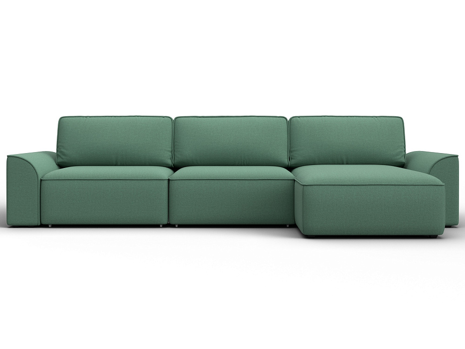 Диван угловой Лига-048 НПБ лонг (амур 11 зеленый)