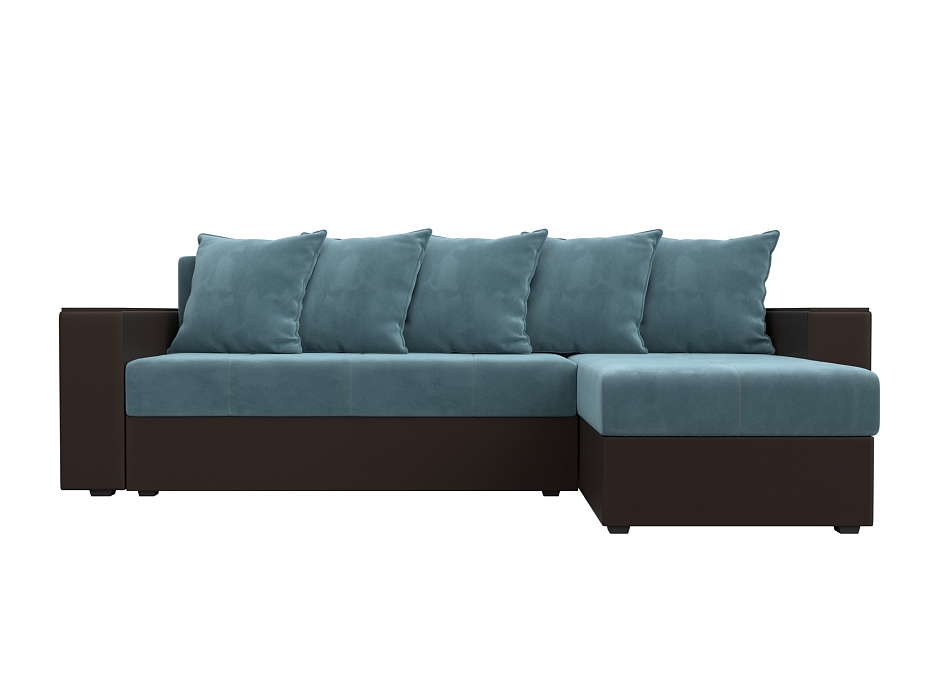 Диван угловой Дубай Лайт угол универсальный (бирюзовый;коричневый)