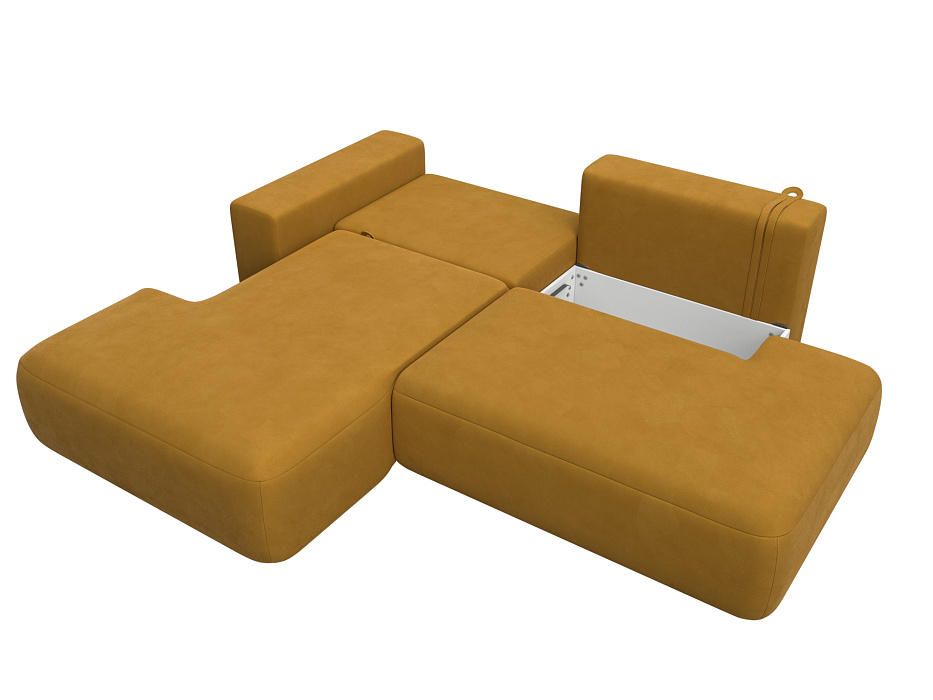 Диван угловой Лига-036 НПБ Модерн левый угол (brut 10 желтый)