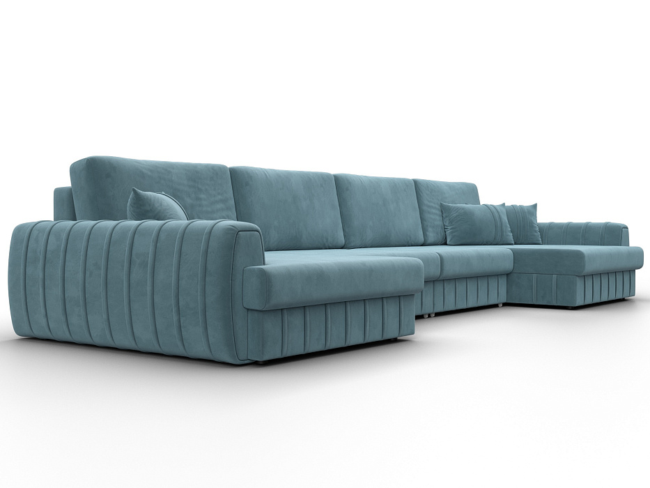 Диван П-образный Лига-057 НПБ Лонг (seven 113 бирюзовый)