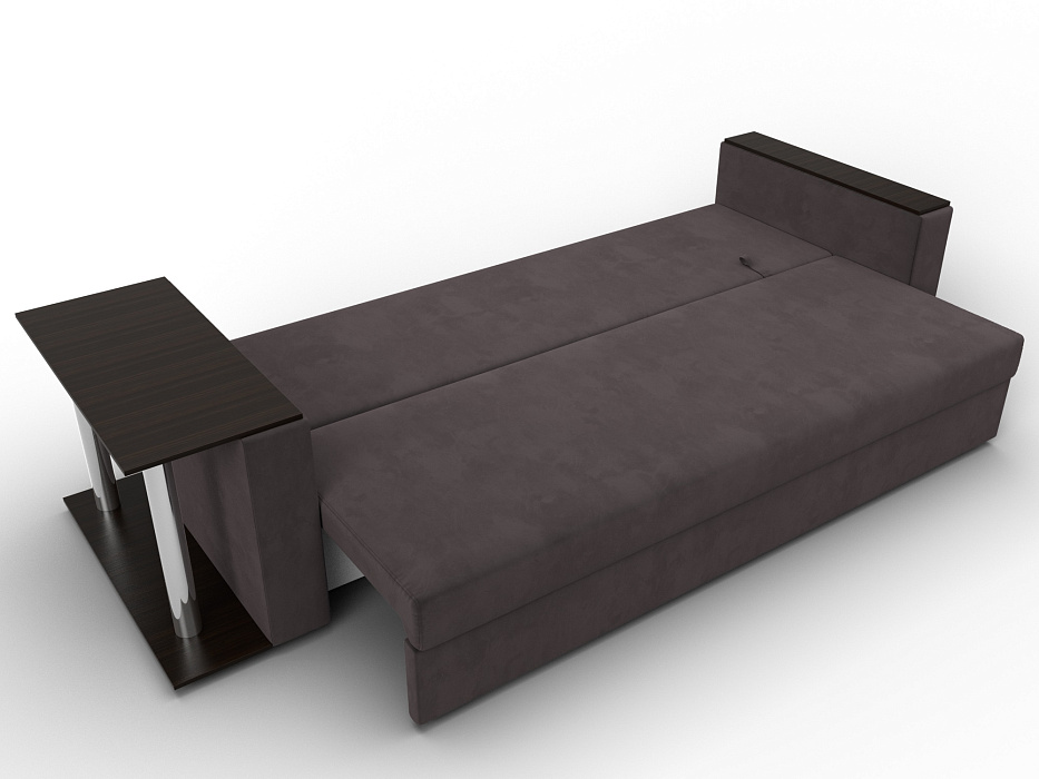 Диван прямой Атланта со столом слева (seven 727 коричневый)