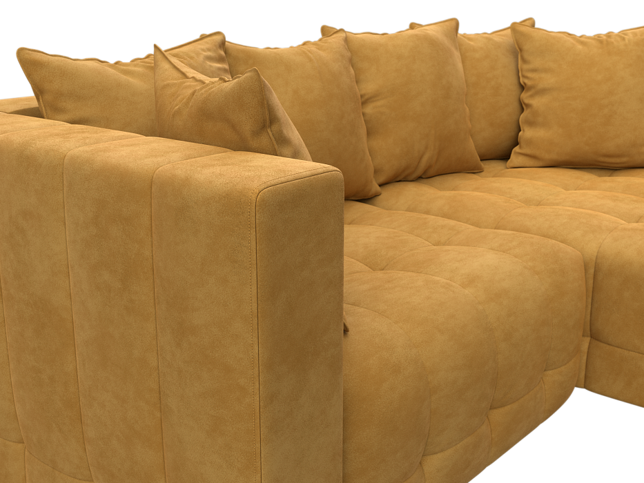 Диван угловой Лига-052 НПБ угол универсальный (brut 10 желтый)