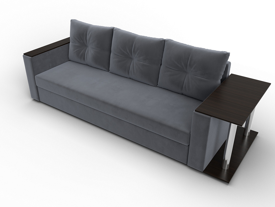 Диван прямой Атланта со столом справа (seven 17 серый)