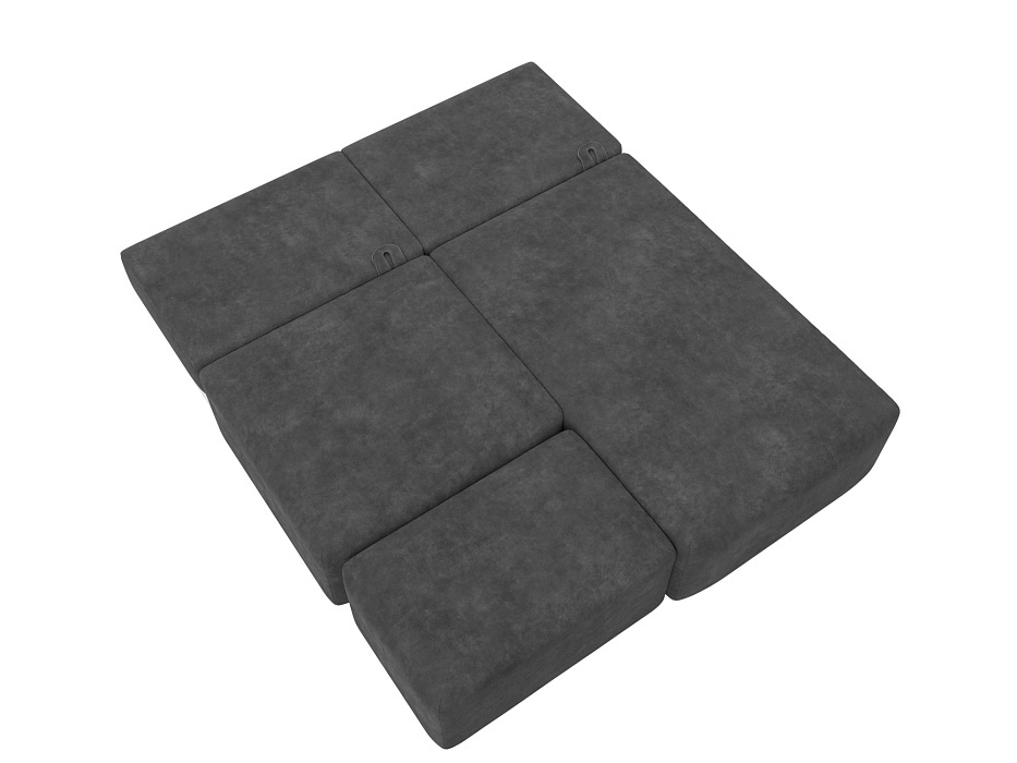 Диван угловой модульный с пуфом Лига-060 НПБ угол универсальный (brut 16 темно-серый)