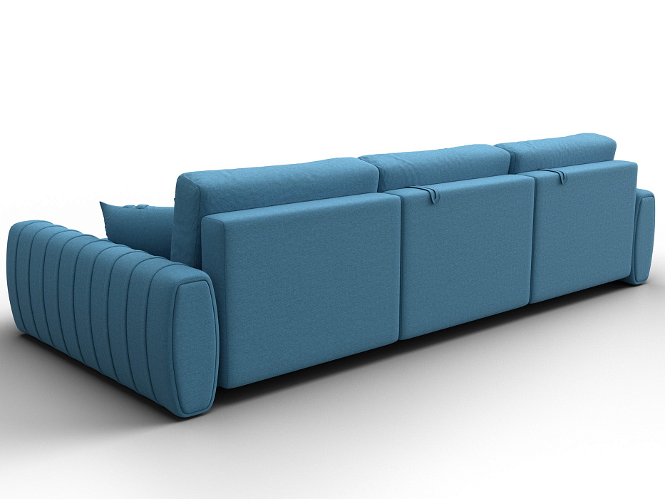 Диван угловой Лига-057 НПБ Лонг угол правый (амур 10 голубой)