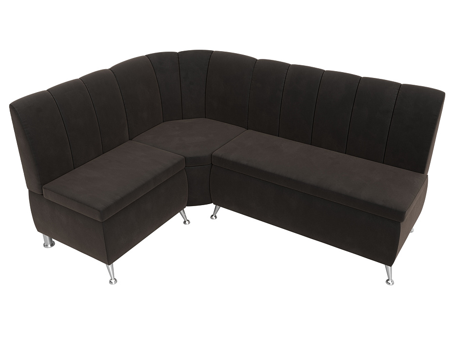 Диван кухонный угловой Кантри левый угол (seven 727 коричневый)