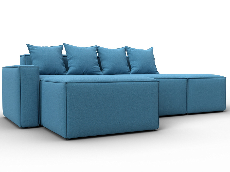 Диван угловой модульный Лига-063 угол левый (амур 10 голубой)