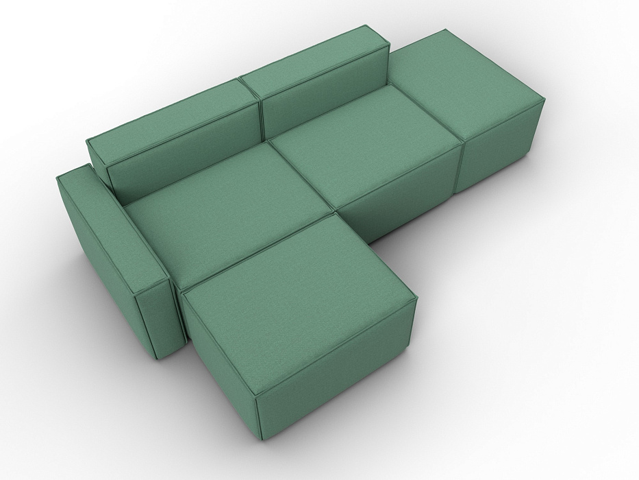 Диван угловой модульный Лига-063 угол левый (амур 11 зеленый)