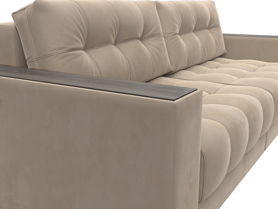 Диван прямой с декором Лига-049 НПБ (seven 729 бежевый)