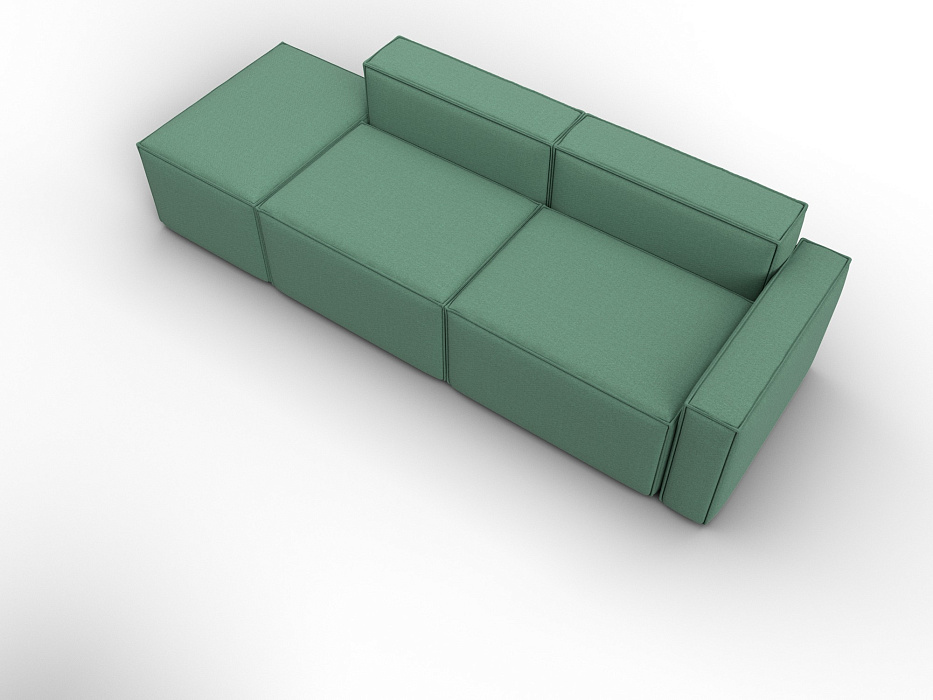 Диван угловой модульный Лига-063 угол правый (амур 11 зеленый)