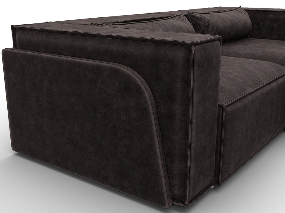 Диван угловой Лига-061 угол правый (brut 17 коричневый)