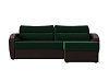 Угловой диван Форсайт правый угол (зеленый\коричневый)