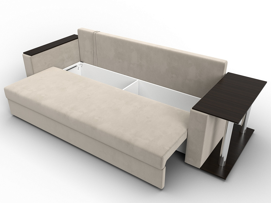 Диван прямой Атланта со столом справа (бежевый)
