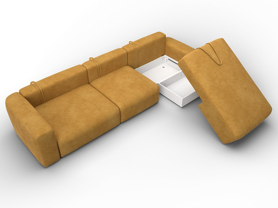 Диван угловой Лига-066 НПБ Лонг угол правый фото в интернет-магазине Лига Диванов