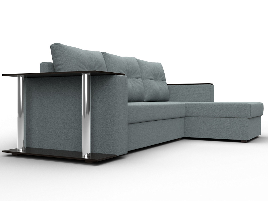 Диван угловой Атланта со столом правый угол (амур 07 серый)