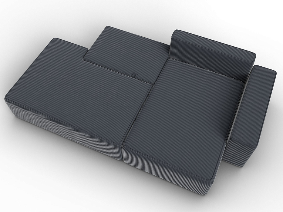 Диван угловой Лига-079 БП угол правый (vertical серый)