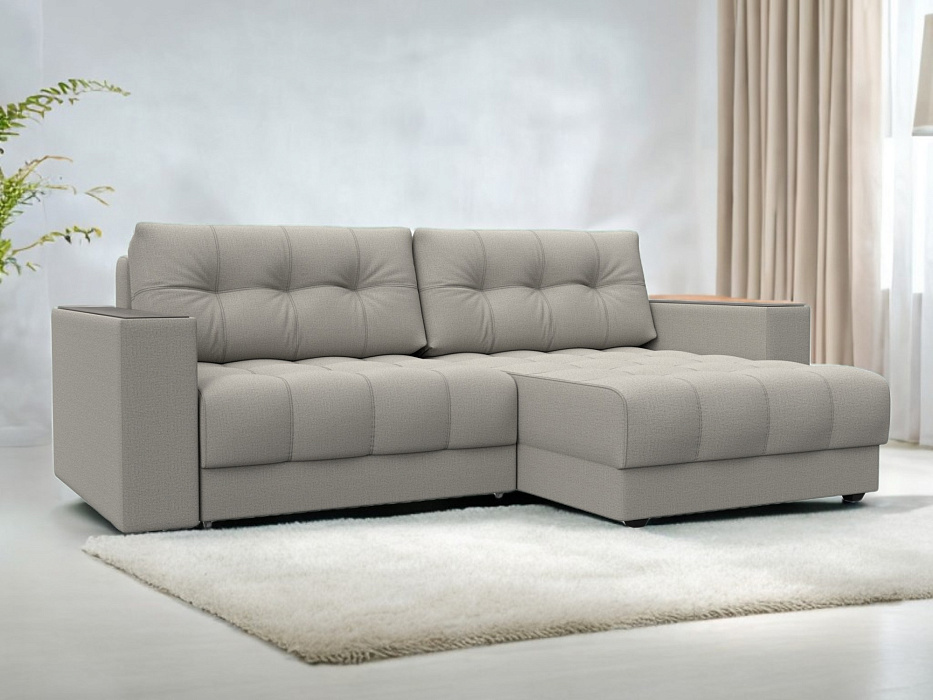 Диван угловой с декором Лига-049 НПБ (амур 02 бежевый)