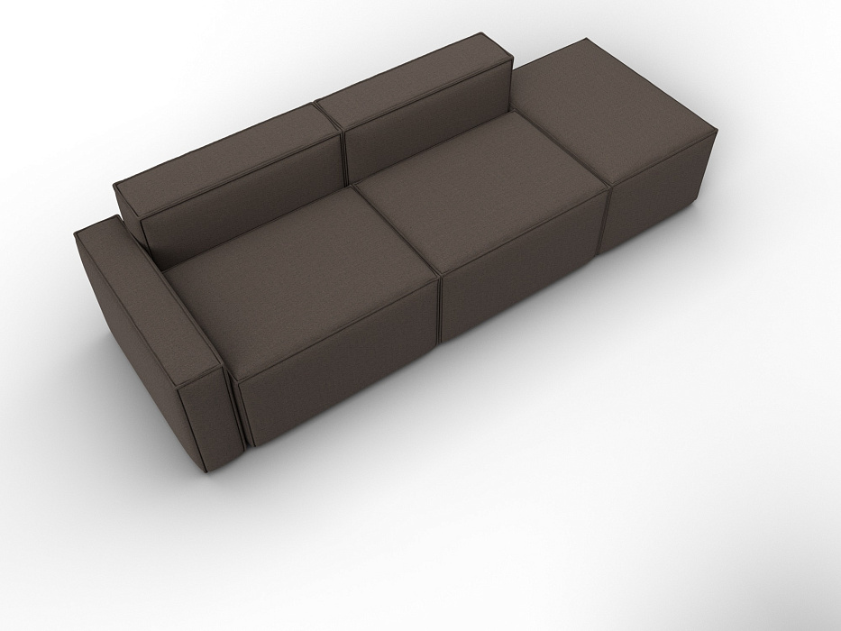 Диван угловой модульный Лига-063 угол левый (амур 05 коричневый)