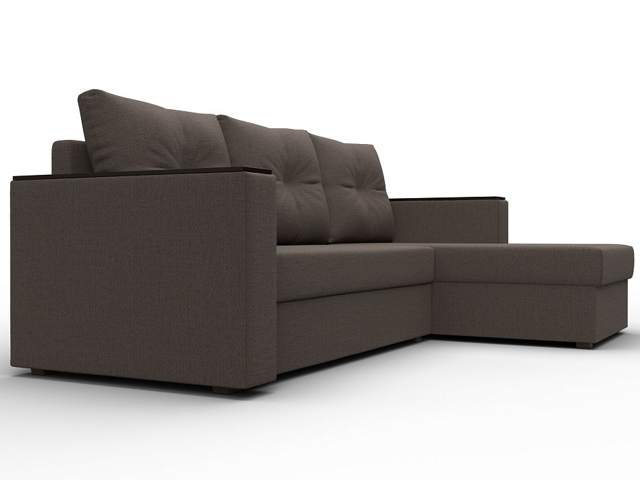 Диван угловой Атланта без стола универсальный угол (амур 05 коричневый)