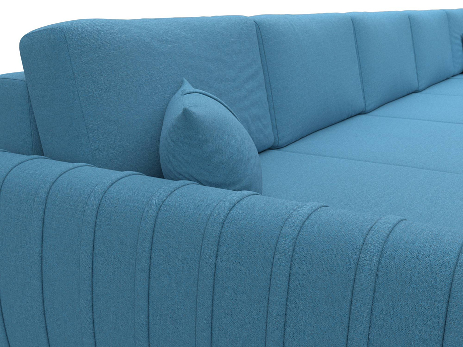 Диван П-образный Лига-057 НПБ МегаЛонг (амур 10 голубой)